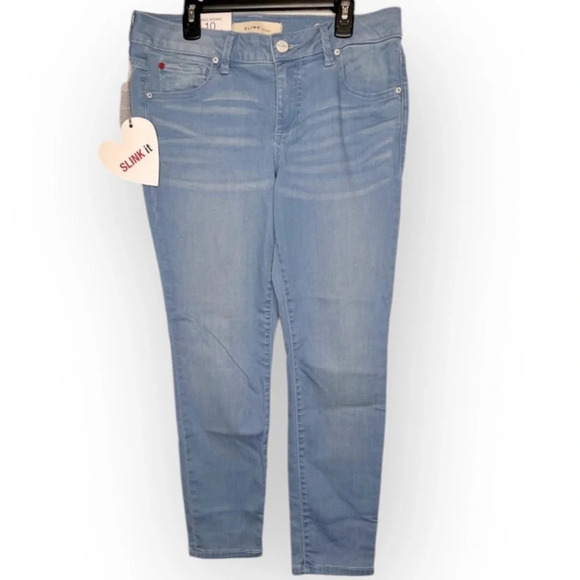 Slink Jeans Denim - ⭐️SLINK Women's Curvy Ankle Jegging Jeans Size 10 Light Blue Denim